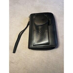 Advantage Organizer Black Zip Around Planner Wallet Wristlet 6-Ring A-Z Tabs